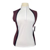 Kerrits 'Affinity®' Sleeveless Show Shirt in White/Burgandy/Black