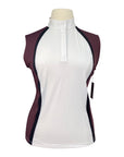 Kerrits 'Affinity®' Sleeveless Show Shirt in White/Burgandy/Black
