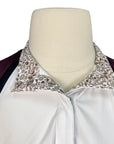 Kerrits 'Affinity®' Sleeveless Show Shirt in White/Burgandy/Black