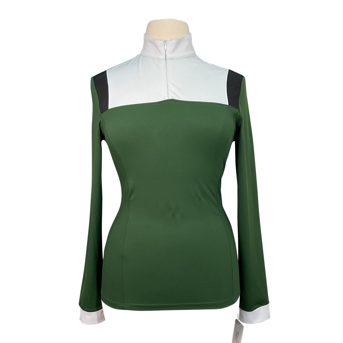 Equisite Long Sleeve Sun Shirt in Green/White 
