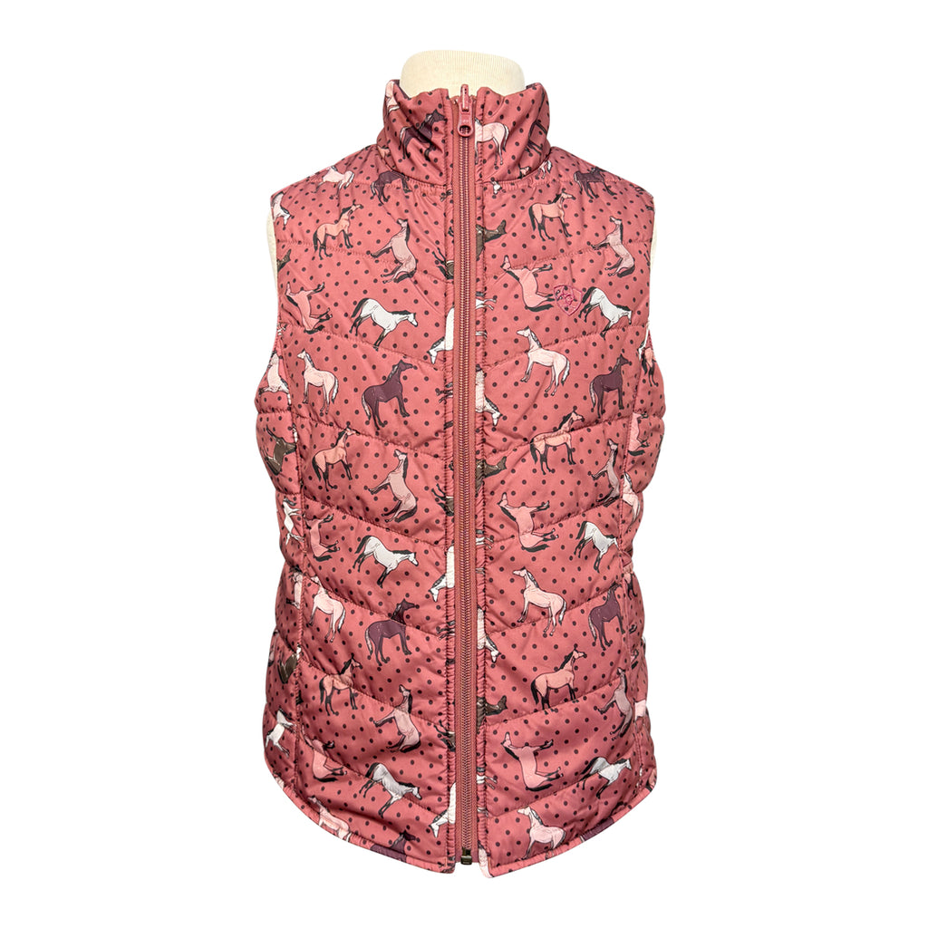 Ariat 'Bella' Kids Reversible Insulated Vest in Pink Ponies/Purple