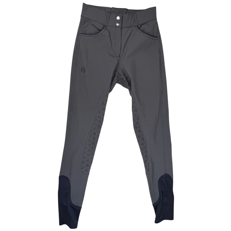 Halter Ego 'Perfection' Breeches in Grey/Navy Piping