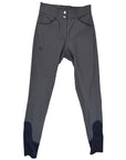 Halter Ego 'Perfection' Breeches in Grey/Navy Piping