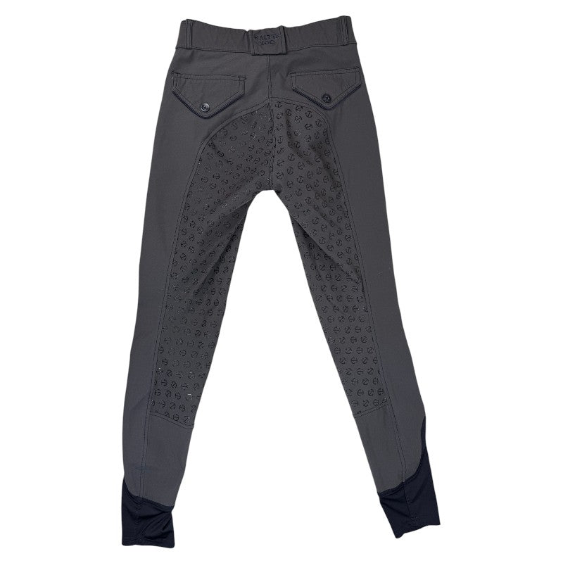 Halter Ego 'Perfection' Breeches in Grey/Navy Piping