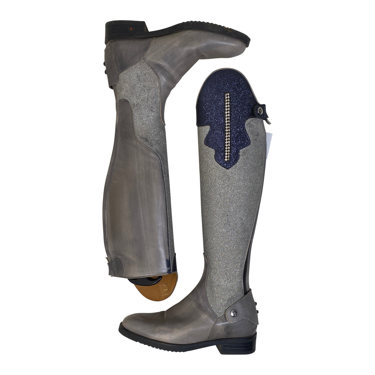 Romitelli Custom Dressage Boots in Grey/Sparkles
