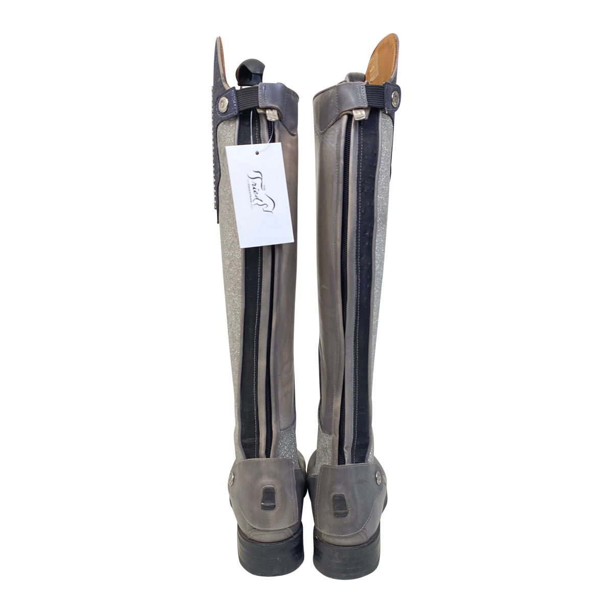 Romitelli Custom Dressage Boots in Grey/Sparkles