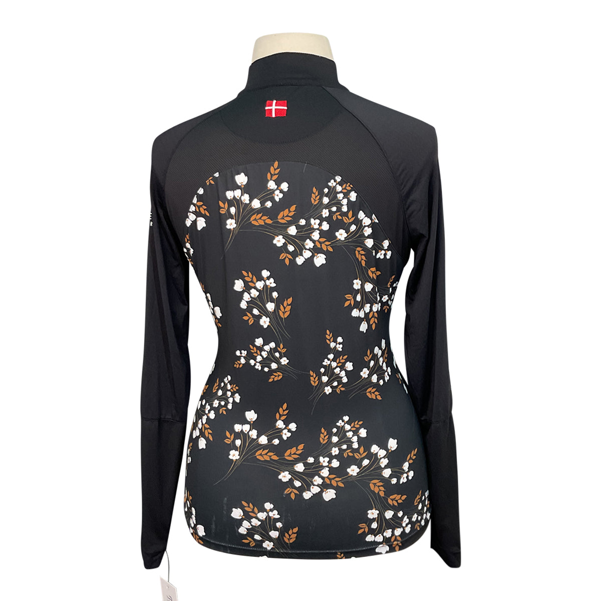 Kastel Denmark 1/4 Zip Shirt in Black/Floral - Women's Small