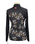 Kastel Denmark 1/4 Zip Shirt in Black/Floral - Women's Small