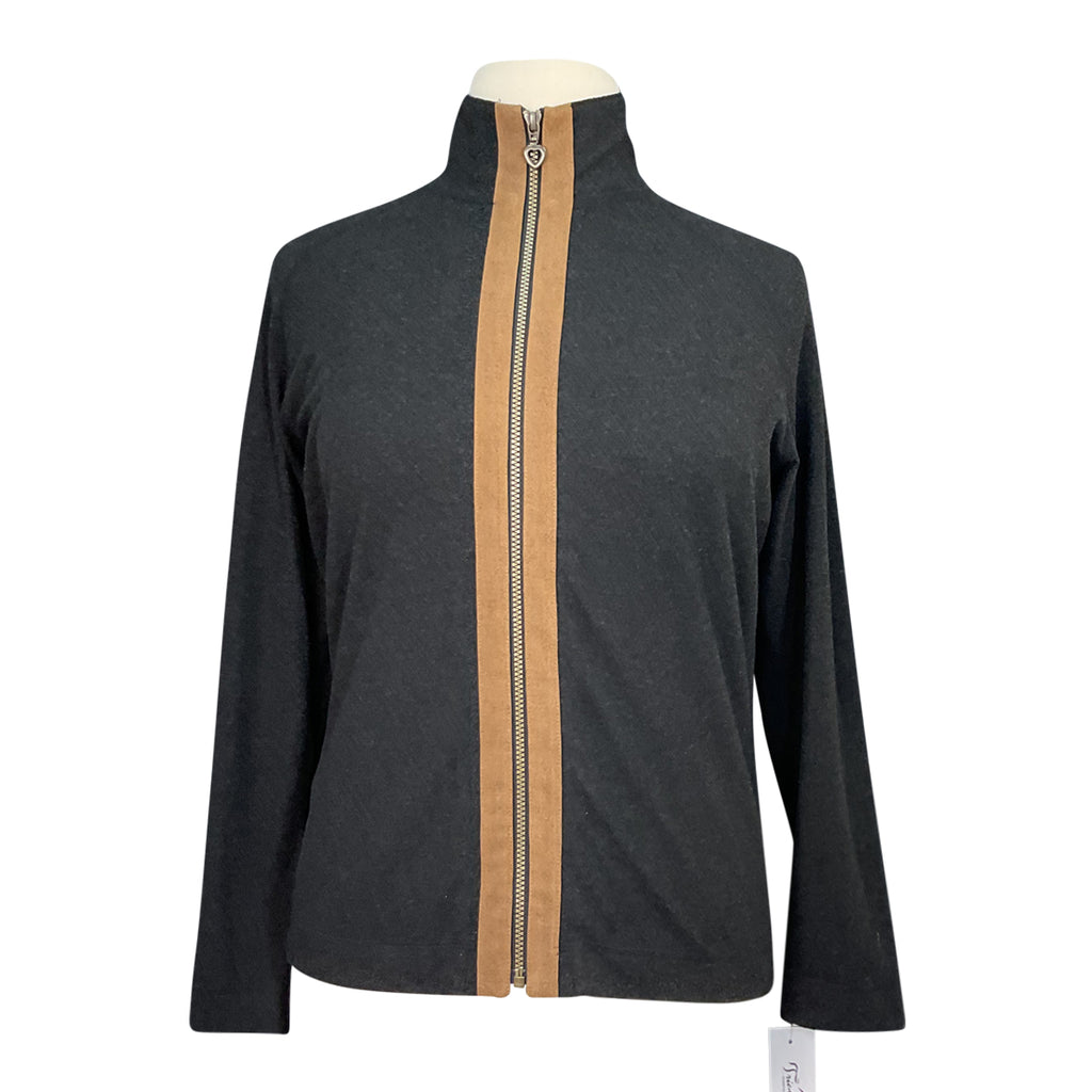 Chestnut Bay Rider Lounge Cardigan in Grey/Tan