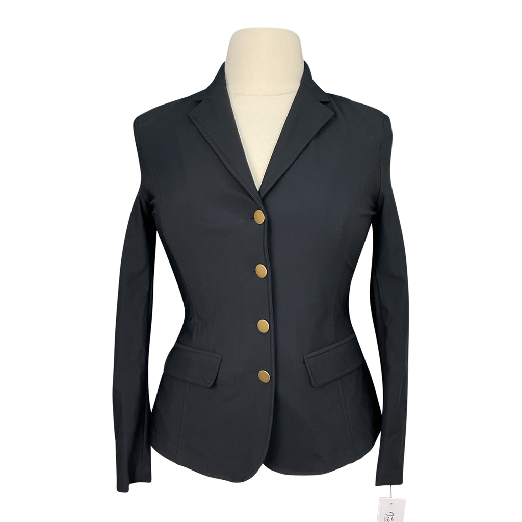 Front of Equisite 'Vivienne' Show Coat in Black - Women's Medium