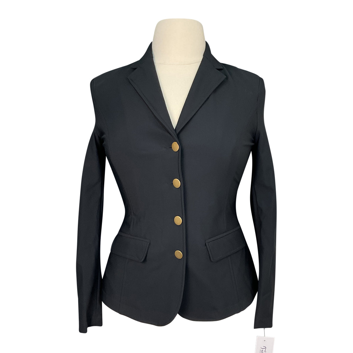 Front of Equisite 'Vivienne' Show Coat in Black - Women's Large