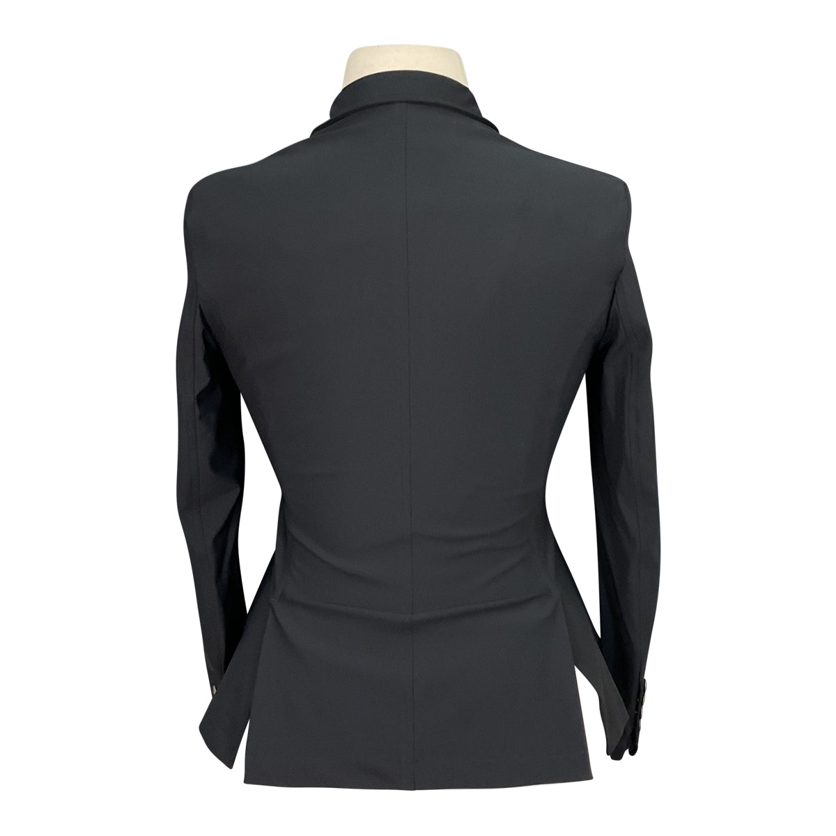 Back of Equisite 'Vivienne' Show Coat in Black - Women's Medium