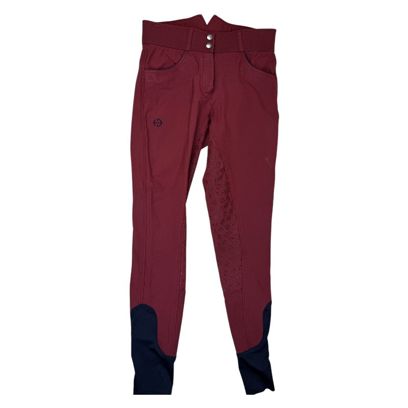 Halter Ego 'Evolution' Full Seat Breeches in Burgundy/Navy Piping