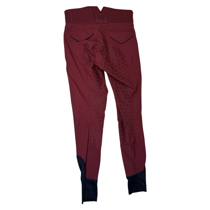 Halter Ego 'Evolution' Full Seat Breeches in Burgundy/Navy Piping