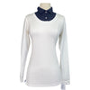 Callidae Practice Shirt in White/Navy Pleats