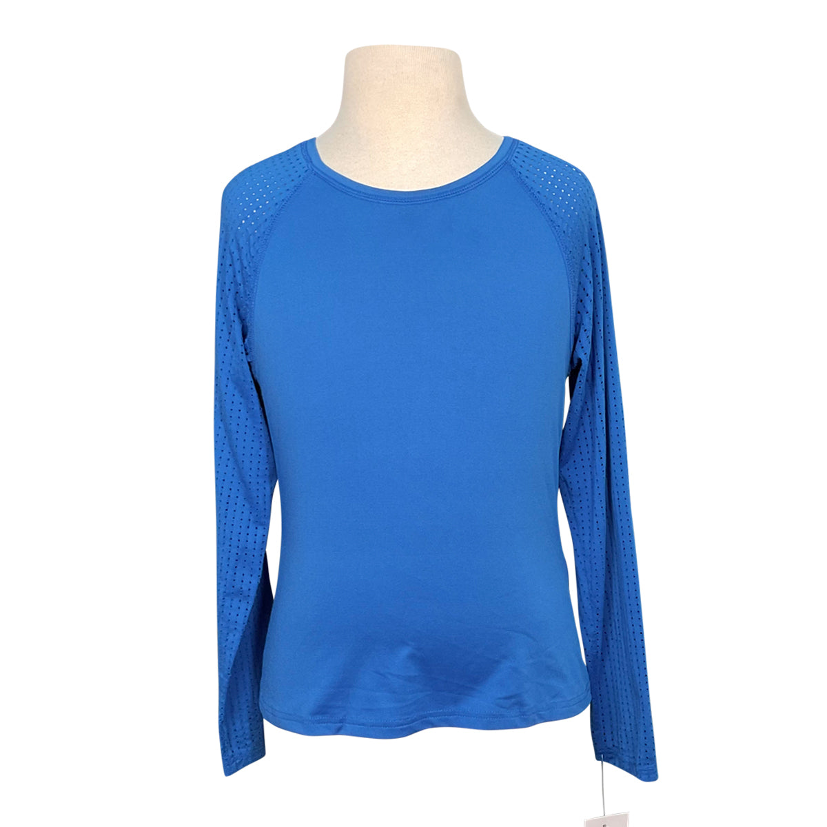 Dover Saddlery Stride Girls’ Long Sleeve Tech Top in Blue
