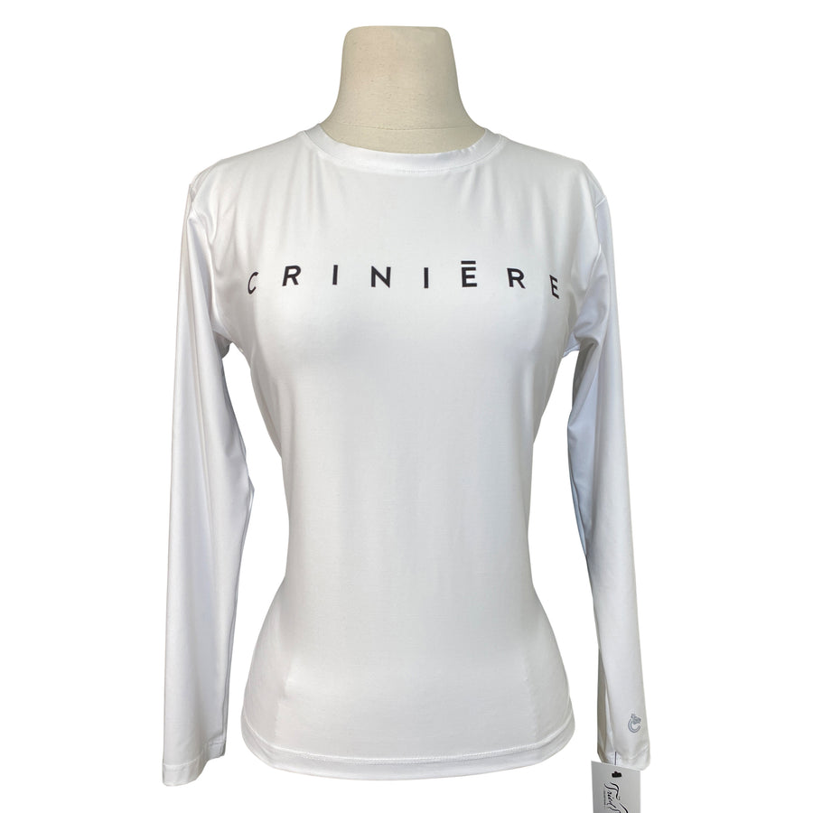 CRINIĒRE Long Sleeve Technical Shirt in White - Women's XS
