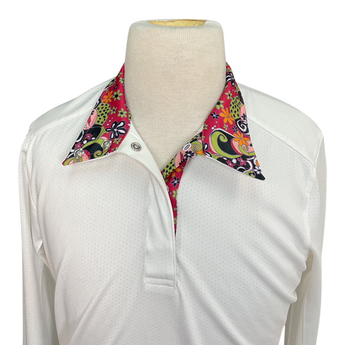 Essex Classics Talent Yarn Show Shirt in White w/Flowers