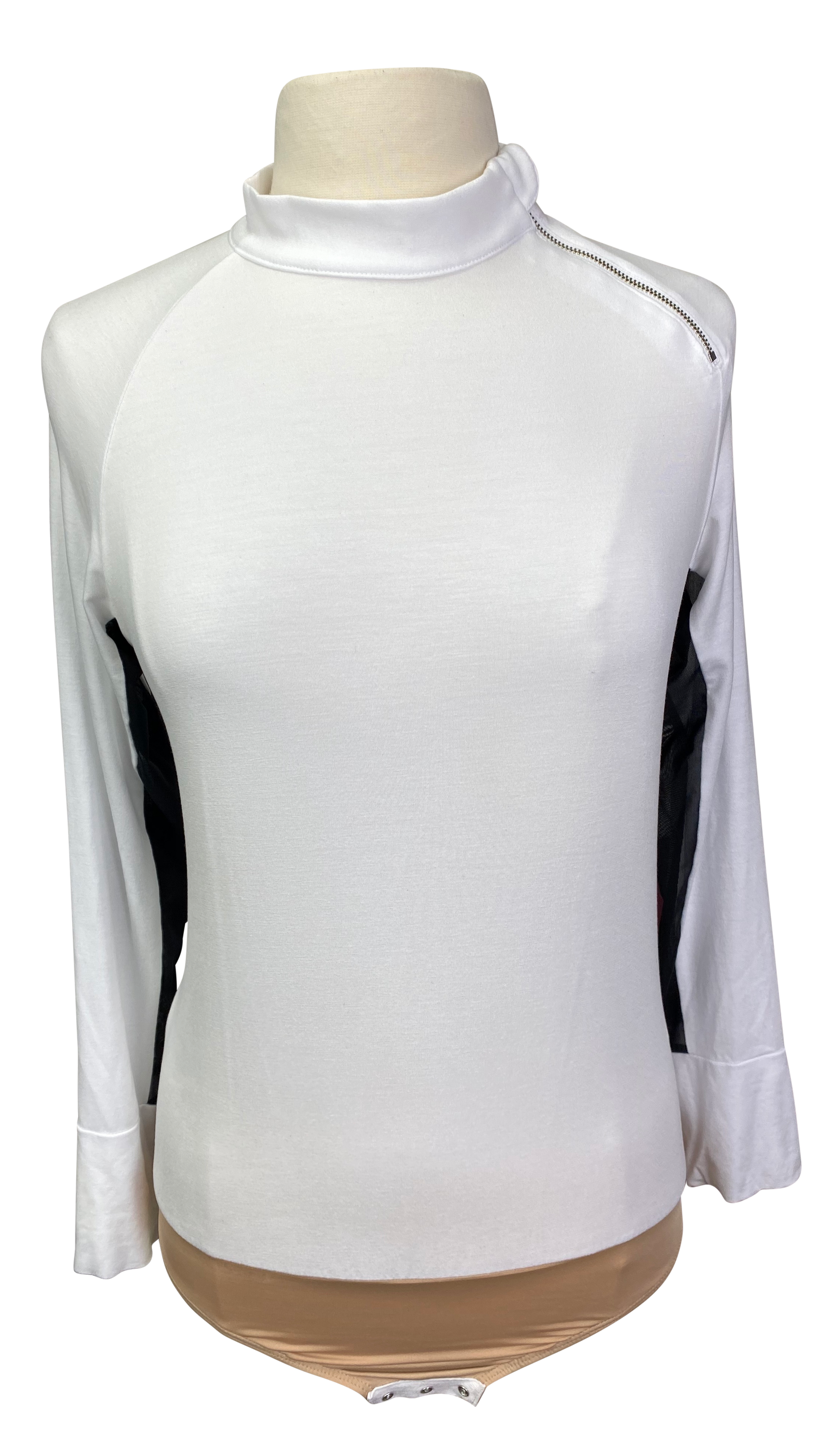 Free x Rein The Moto Equestrian Bodysuit in White/Black