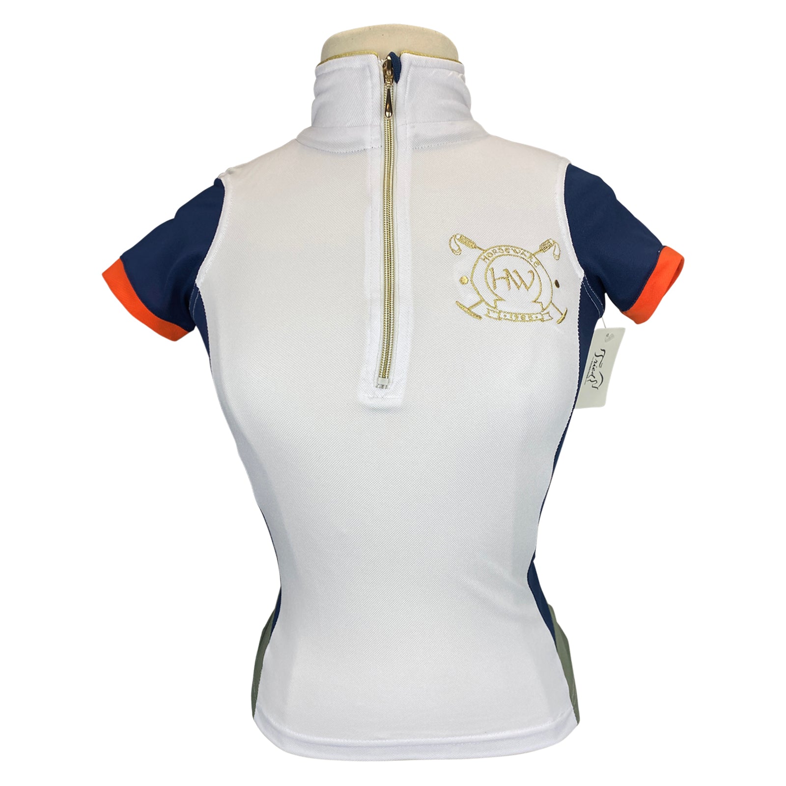 Horseware Technical Zip Polo in White/Navy