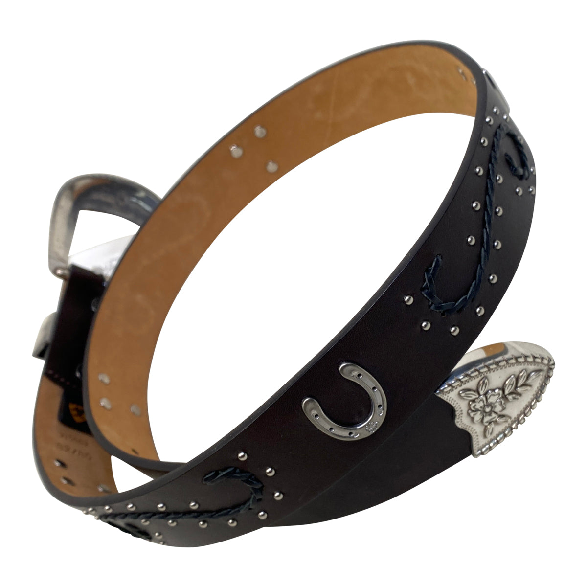 Ariat Leather Belt in Brown/Silver