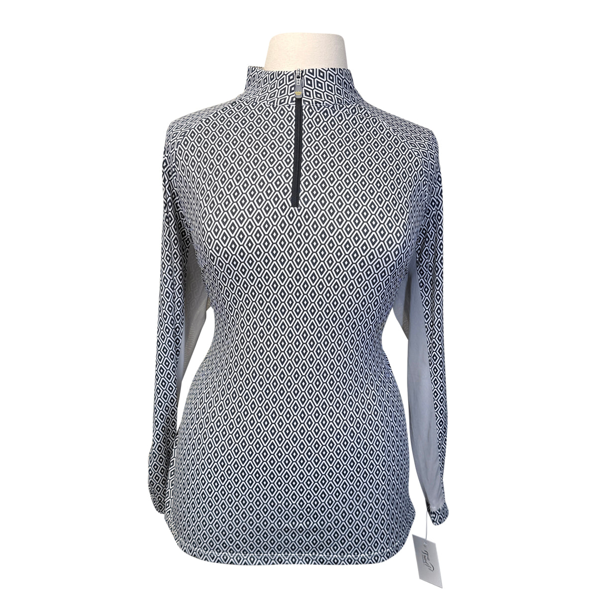 Kastel Long Sleeve 1/4 Zip Shirt in Black/White Geo