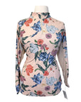 Kastel Long Sleeve 1/4 Zip Shirt in Soft Pink Floral