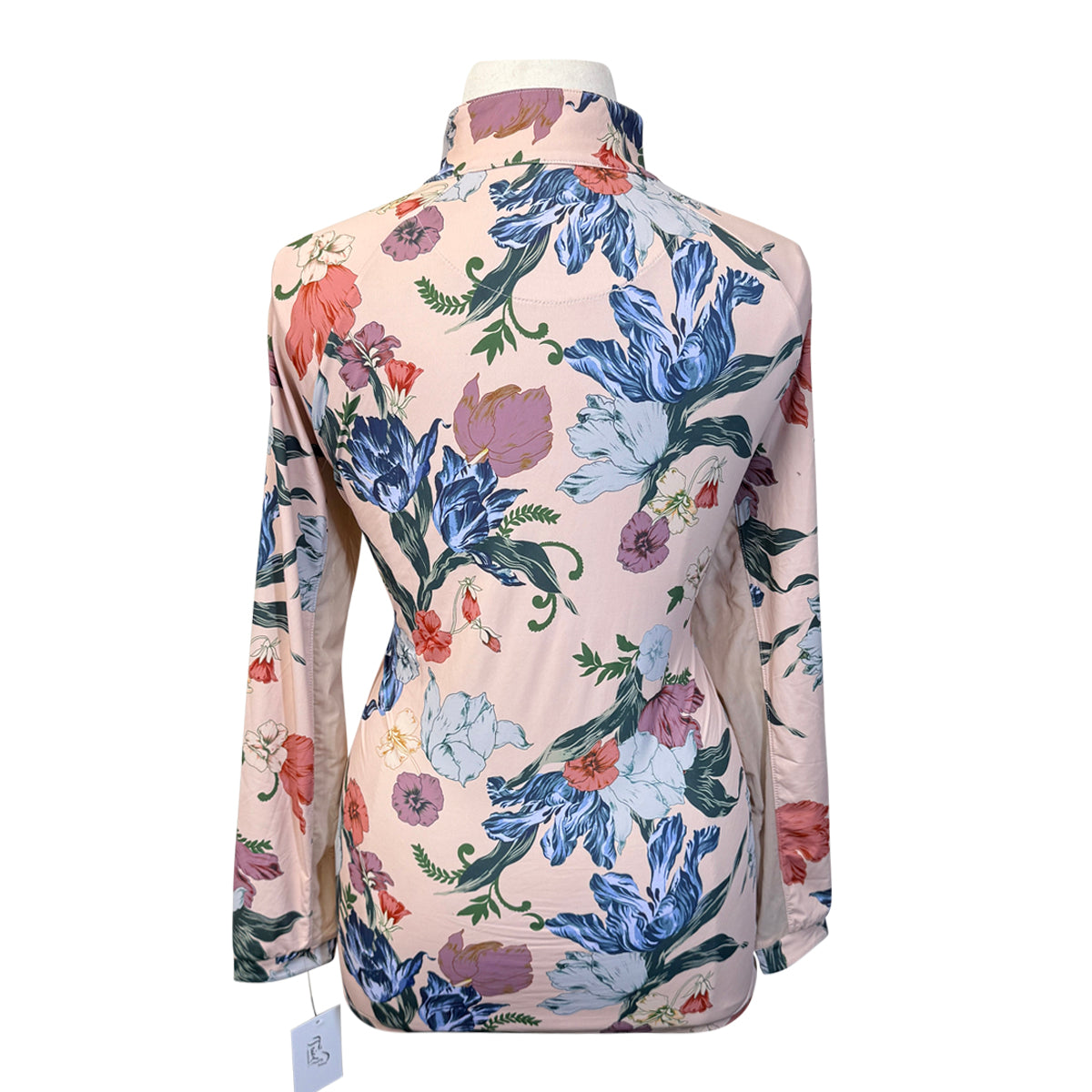 Kastel Long Sleeve 1/4 Zip Shirt in Soft Pink Floral