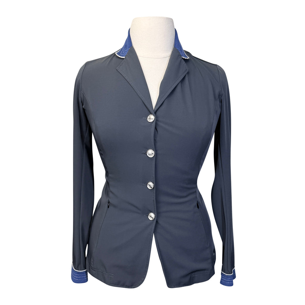Grand Prix Show Coat in Grey/Royal Blue
