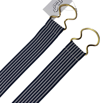 Ruespari Elastic Clasp Belt in Navy/White Stripe