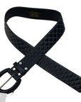 Noble Outfitters Classic Quilted Belt in Black/Turquoise