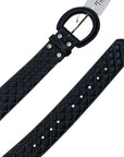 Noble Outfitters Classic Quilted Belt in Black/Turquoise