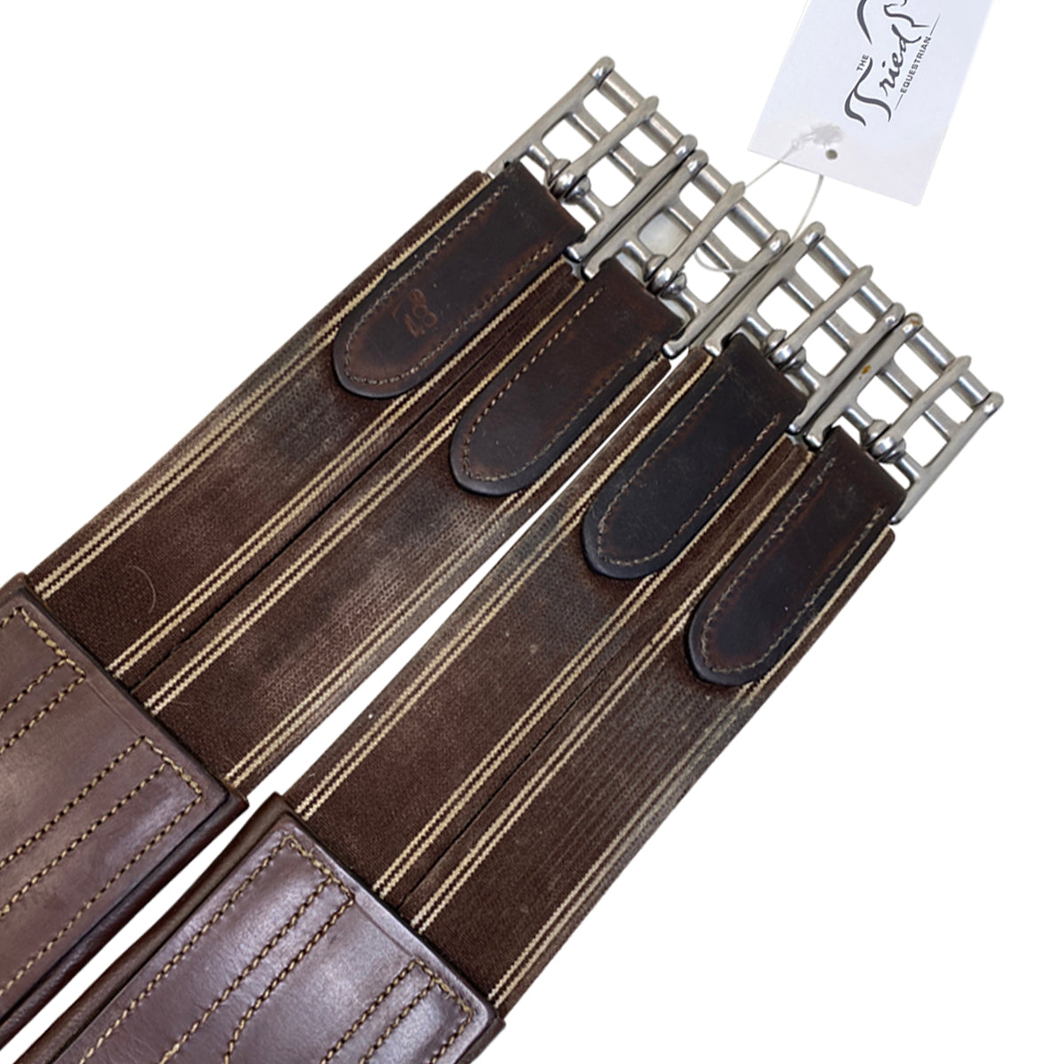 Fancy Stitched Padded Leather Girth in Brown