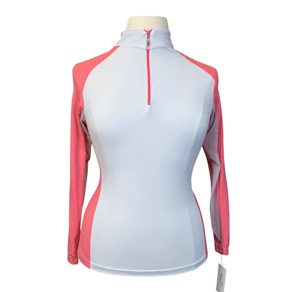 EIS 1/4 Zip Base Layer in Pink/White - Approx. Women's XL