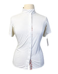 SmartPak Piper Short Sleeve Show Shirt in White/Chilly Peppers - Women's XL