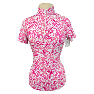 IBKUL Short Sleeve Shirt in Pink Pattern