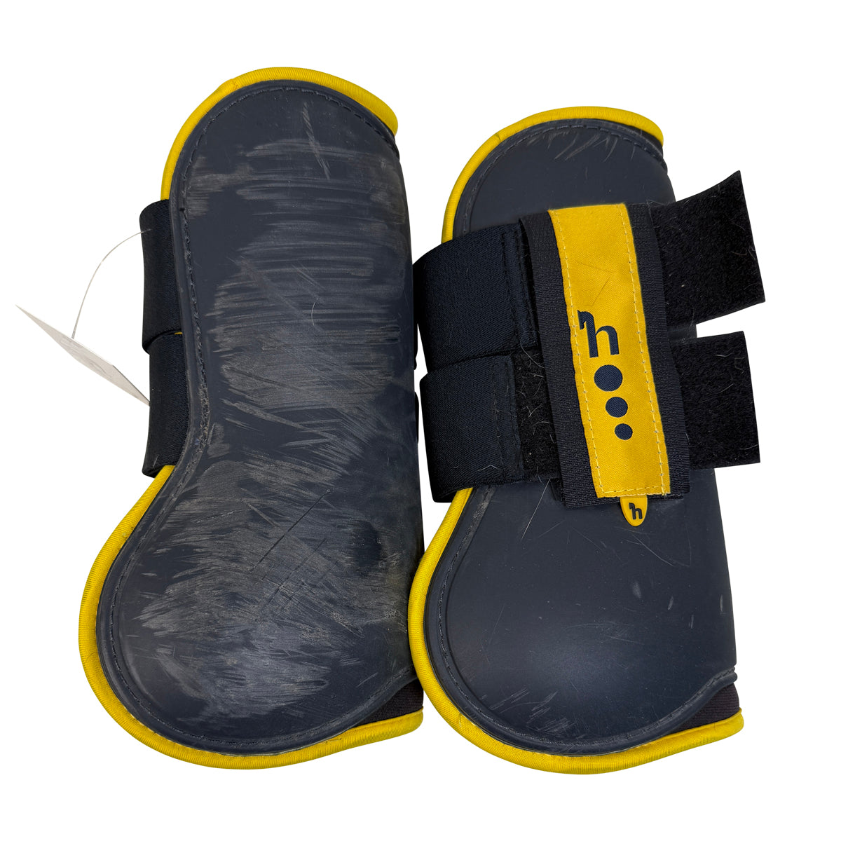 Horze Tendon Boots in Navy/Yellow - X-Full