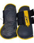 Horze Tendon Boots in Navy/Yellow - X-Full