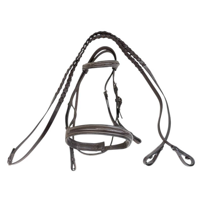 Plymouth Basic Hunter Bridle w/Laced Reins in Brown