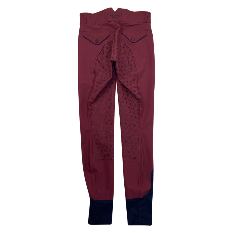 Back of Halter Ego &#39;Perfection&#39; Full Seat High Rise Breeches in Burgundy/Navy