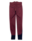 Back of Halter Ego 'Perfection' Full Seat High Rise Breeches in Burgundy/Navy