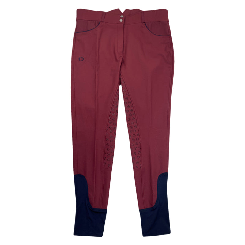 Halter Ego &#39;Perfection&#39; Full Seat High Rise Breeches in Burgundy/Navy