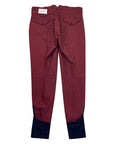 Back of Halter Ego 'Perfection' Full Seat High Rise Breeches in Burgundy/Navy