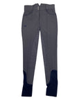 Halter Ego 'Perfection' Full Seat High Rise Breeches in Charcoal/Navy Piping