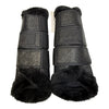 Glitter Fleece Edged Brushing Boots in Black/Glitter - Large