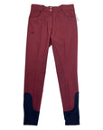 Halter Ego 'Perfection' Full Seat Breeches in Burgundy/Navy