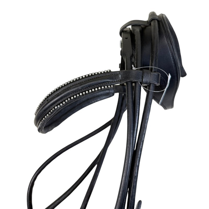 FSS Rolled Comfort Crank Dressage Bridle in Black