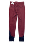 Back of Halter Ego 'Perfection' Full Seat Breeches in Burgundy/Navy