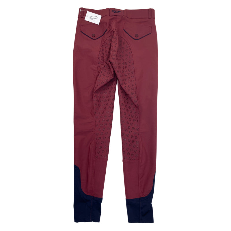 Back of Halter Ego 'Perfection' Full Seat Breeches in Burgundy/Navy