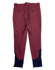 Halter Ego 'Perfection' Breeches in Burgundy/Navy Piping - Women's US 38
